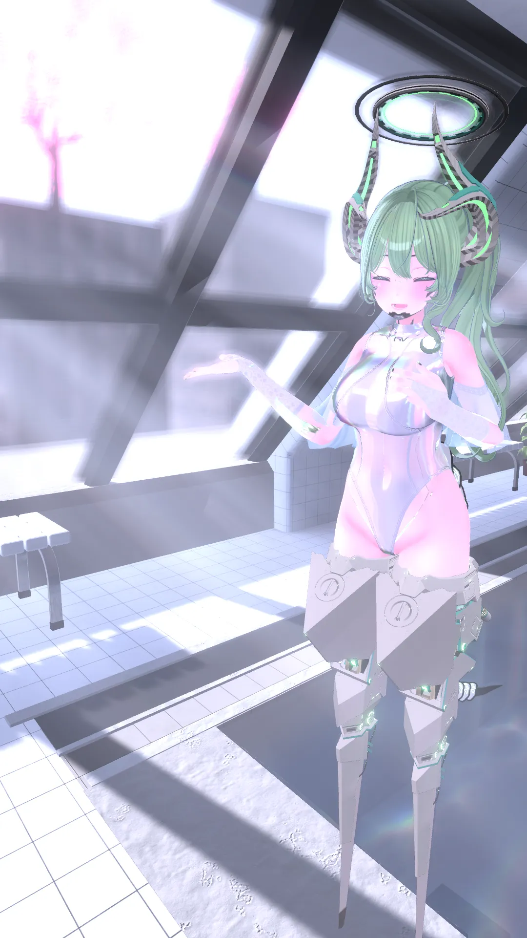 桔梗 義足 サイバーパンク 白色