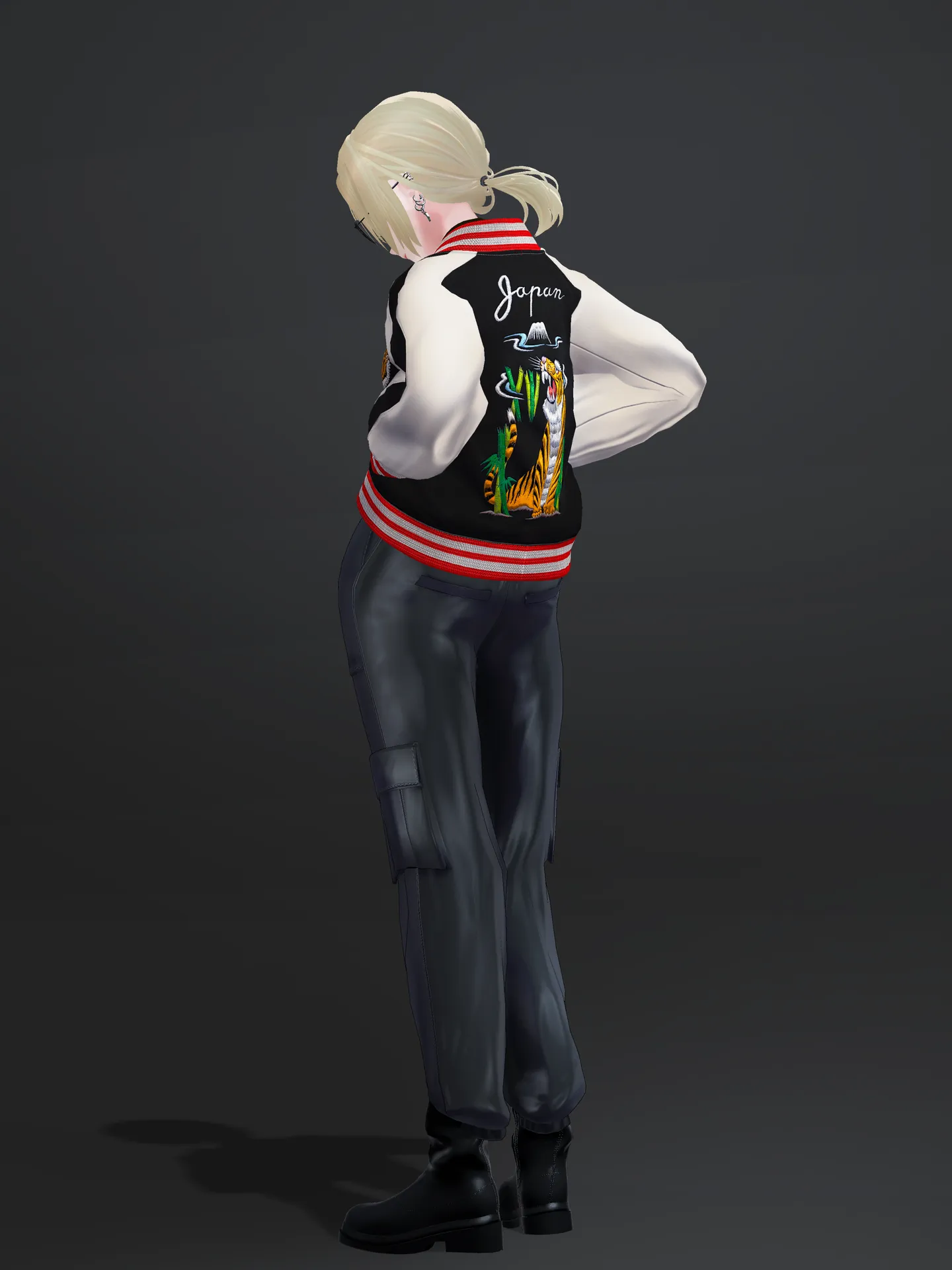 私のスカジャン改変：ブラック