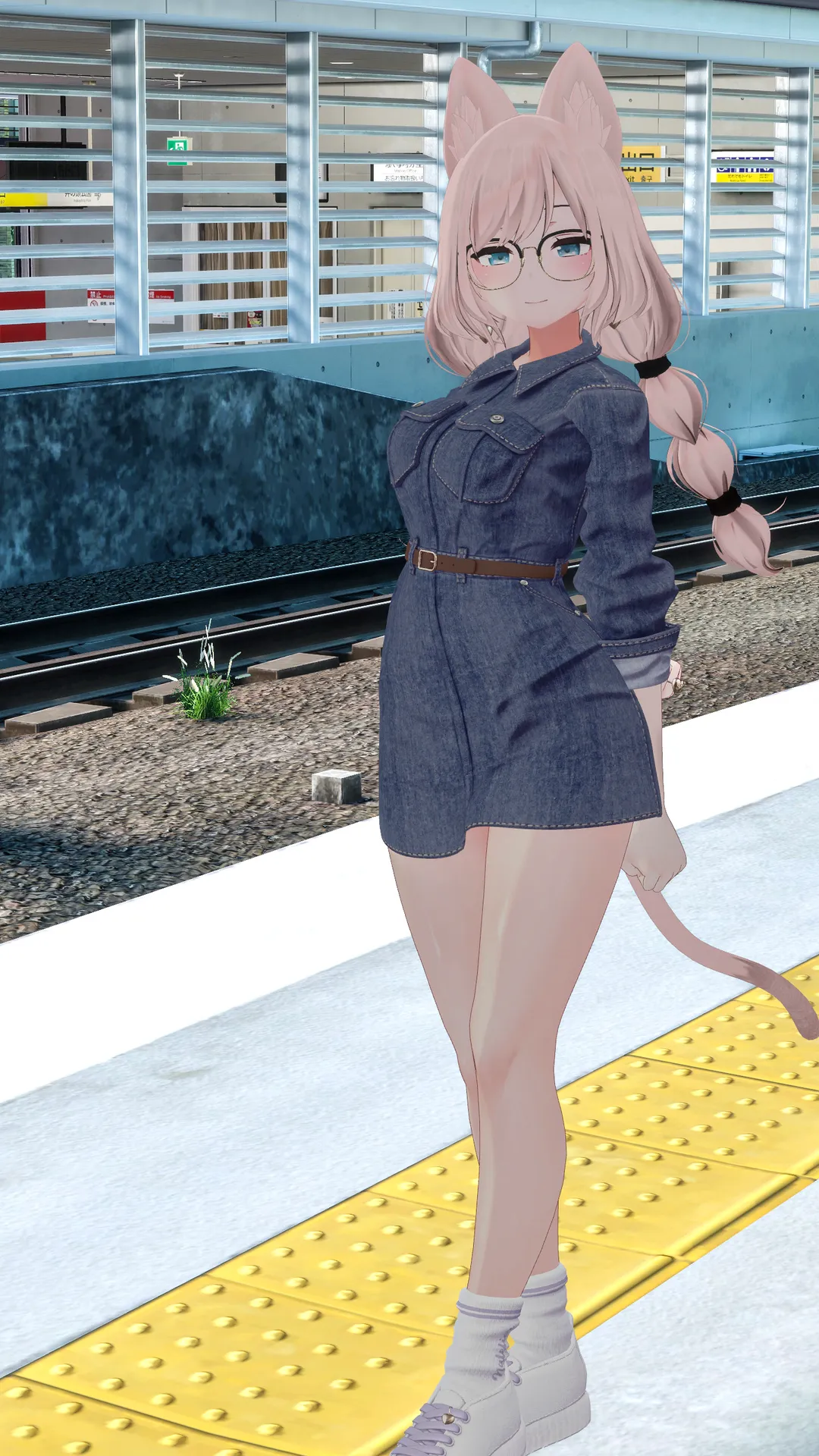 沙猫　デニムワンピース