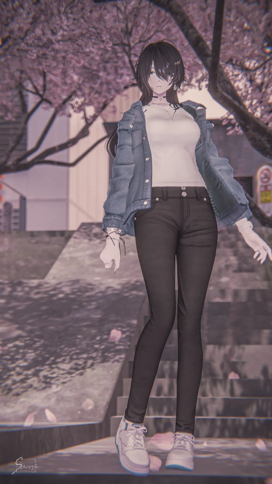 玲來　デニムコーデ