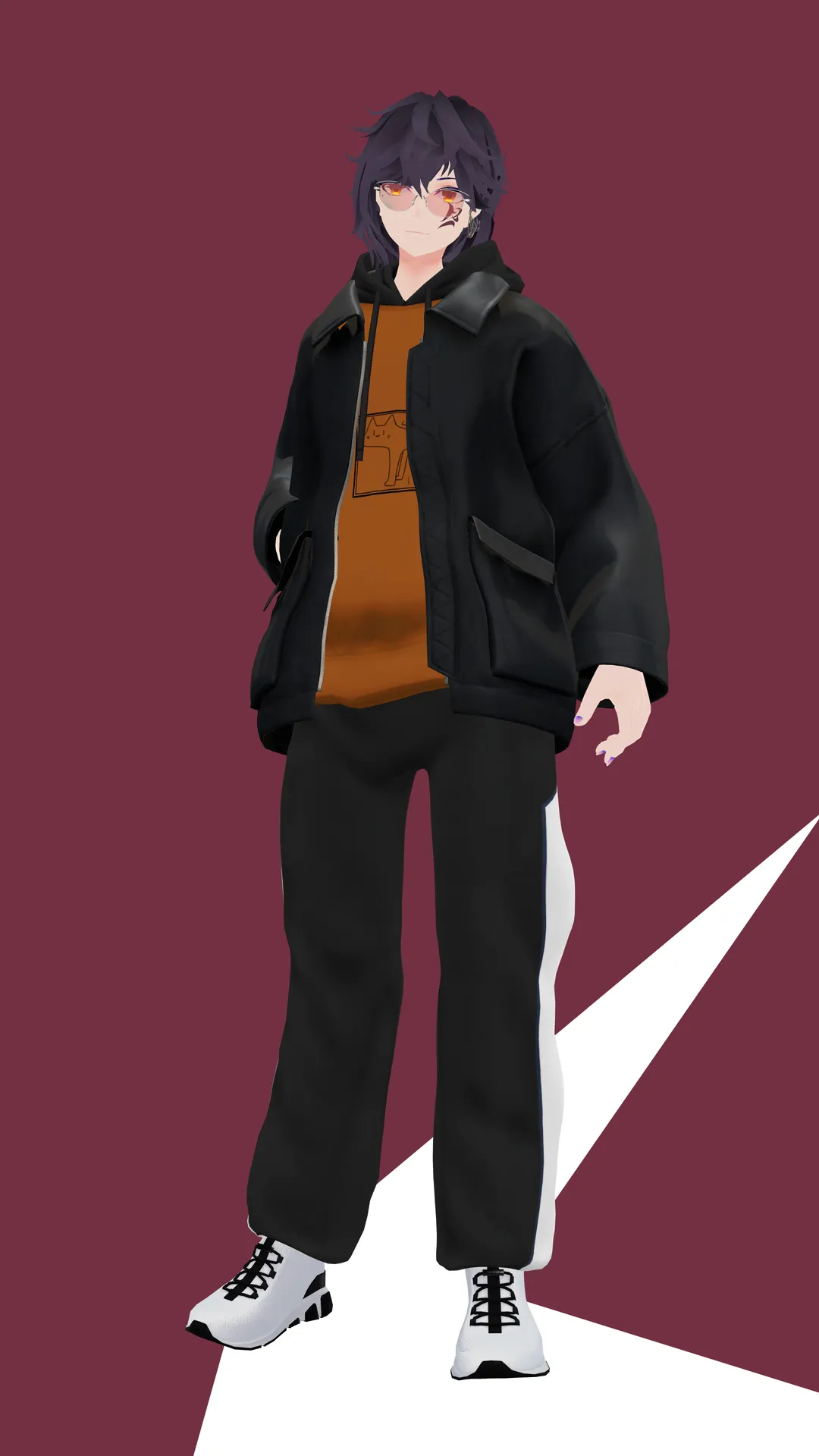 フードパーカーコーデ男