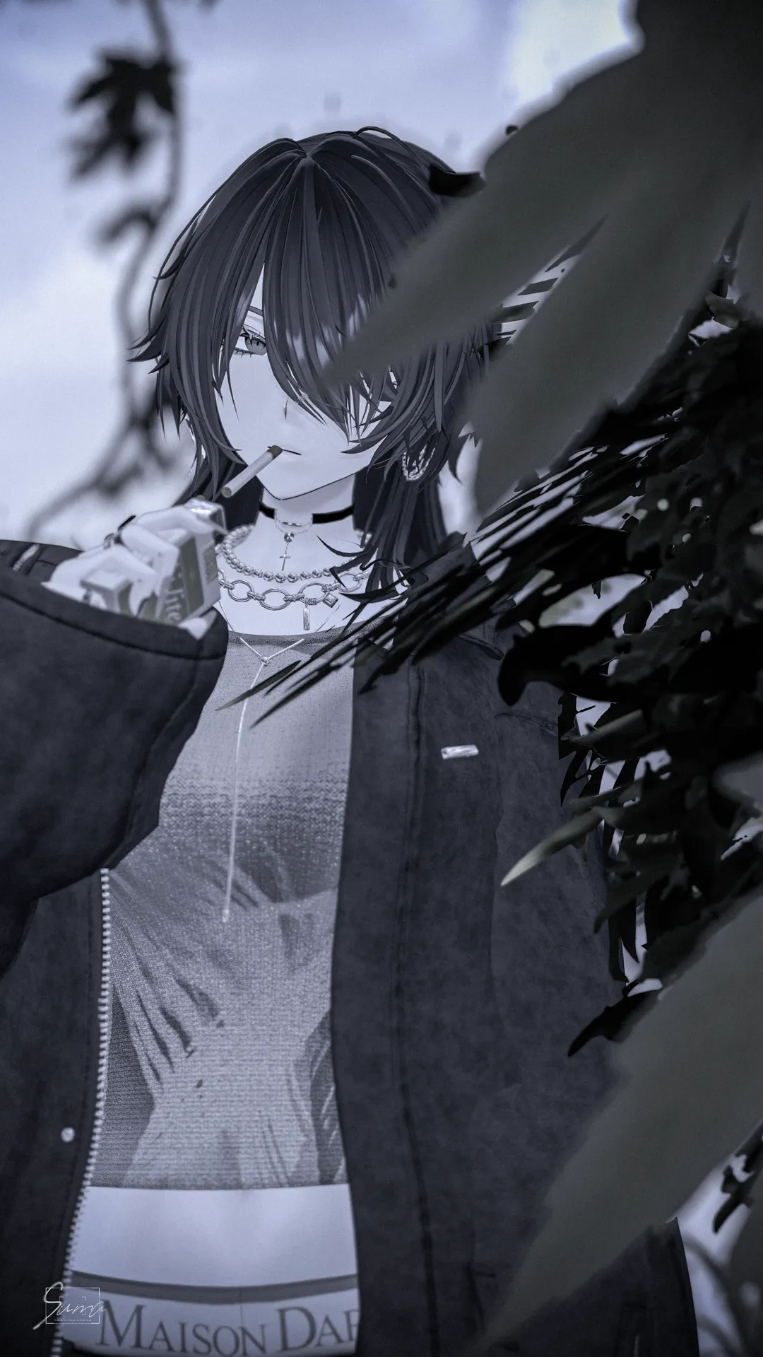 玲來　S.LIGHTLY&NILON ZIP PANTS