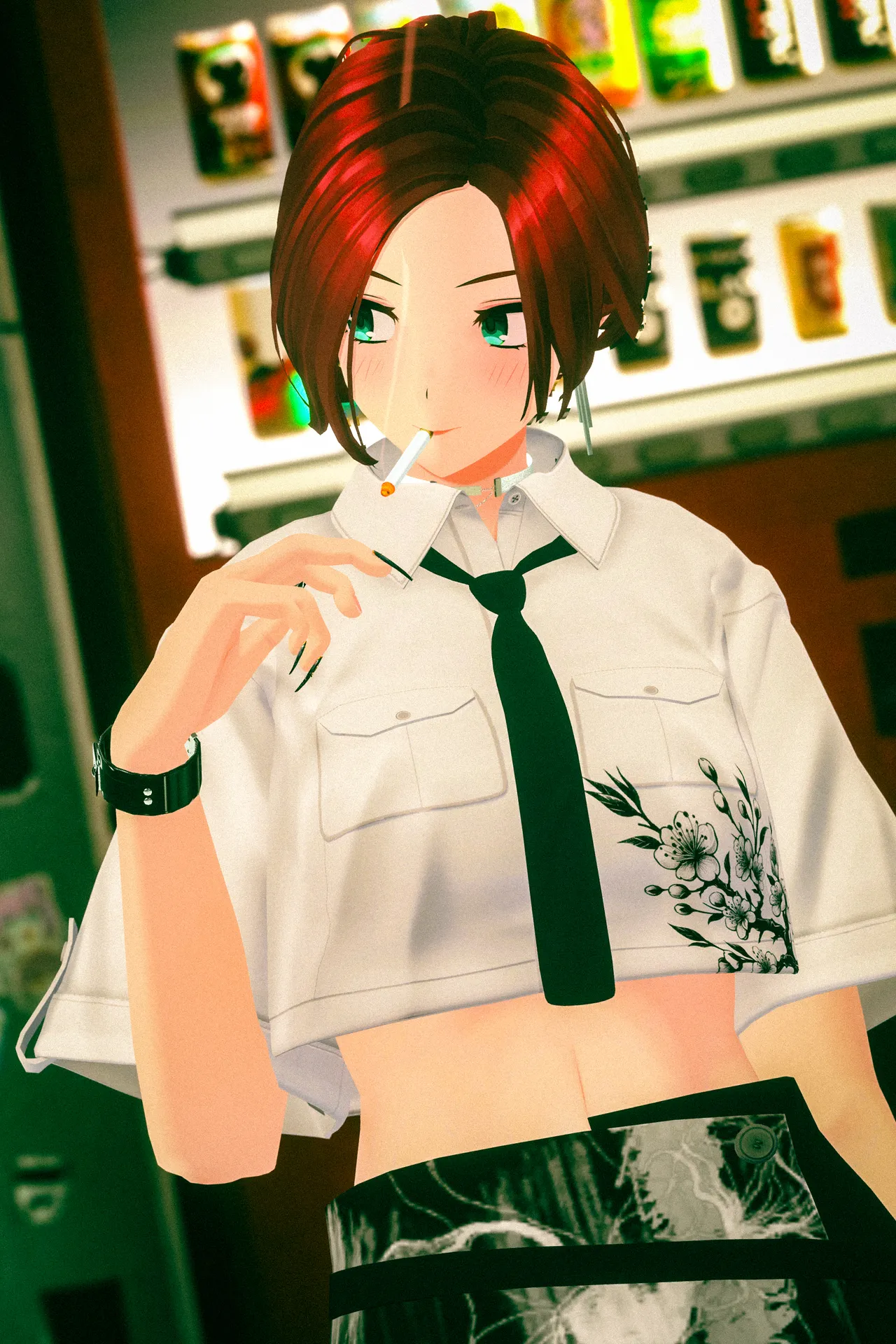 ショートシャツ＆スカートコーデ　リリウム