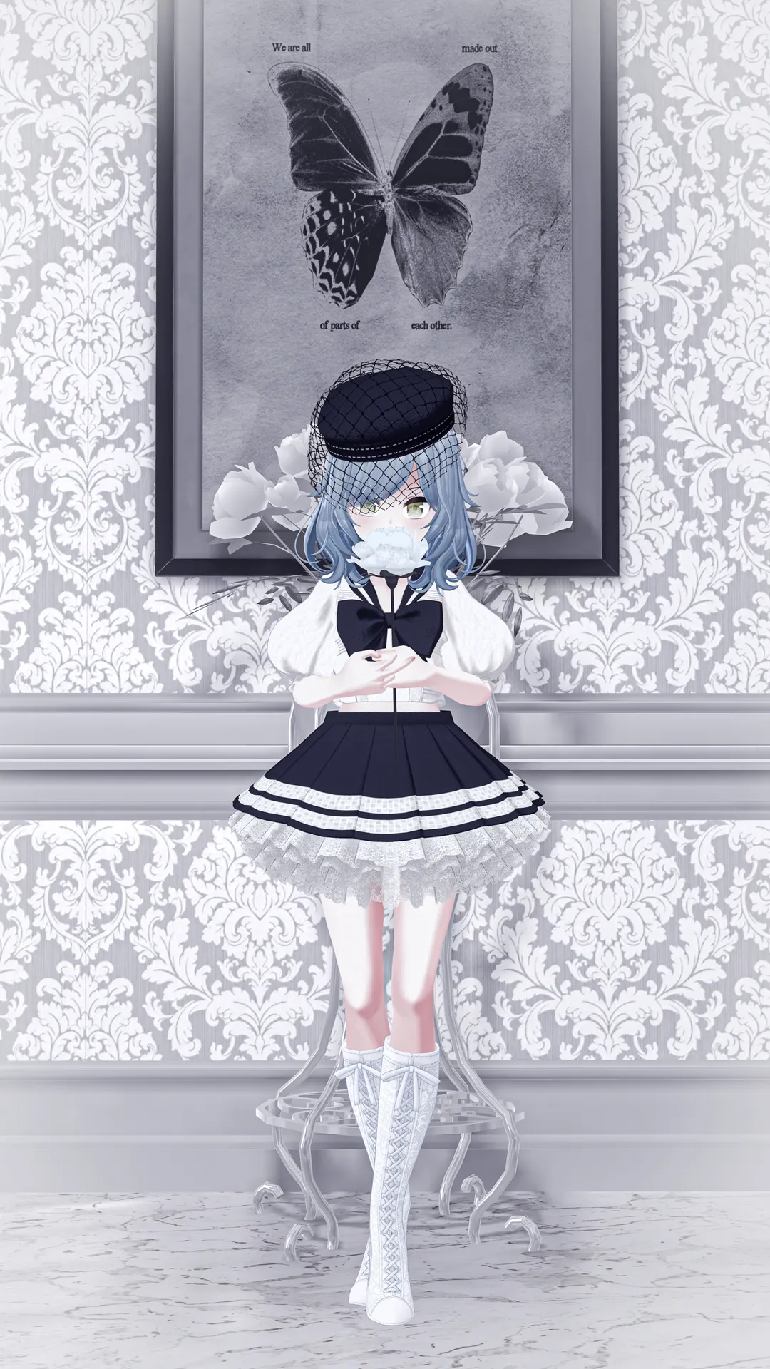 レースと手刺繍のセーラー服