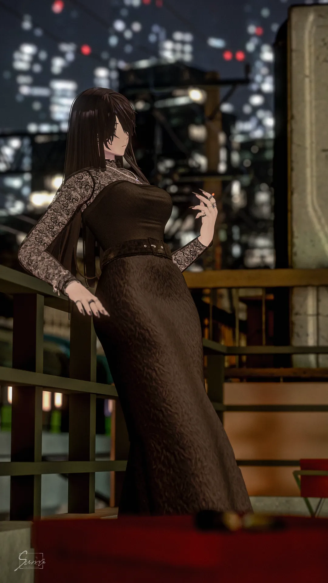 玲來　ワンピース風コーデ