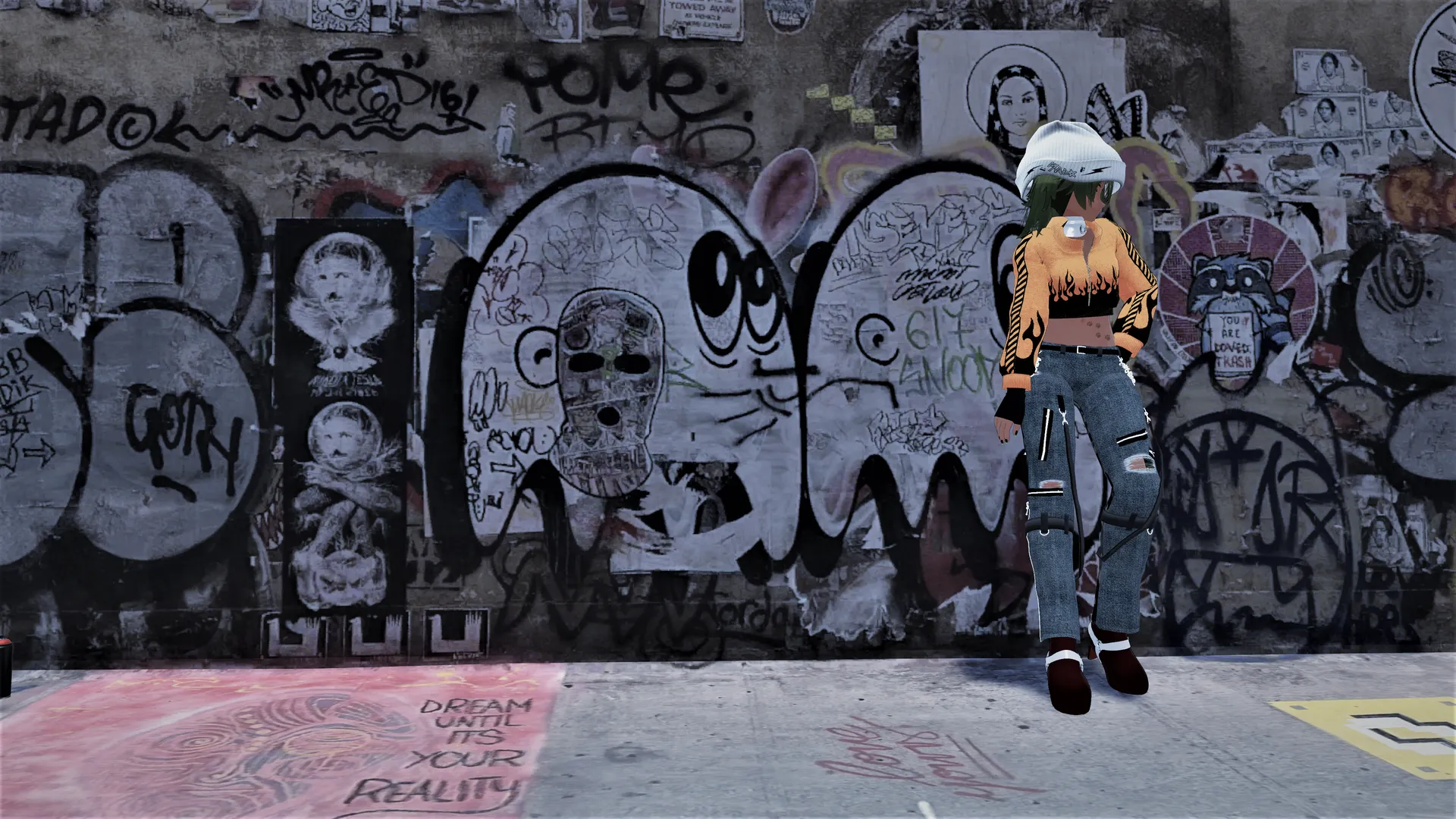 パンク風コーデZange