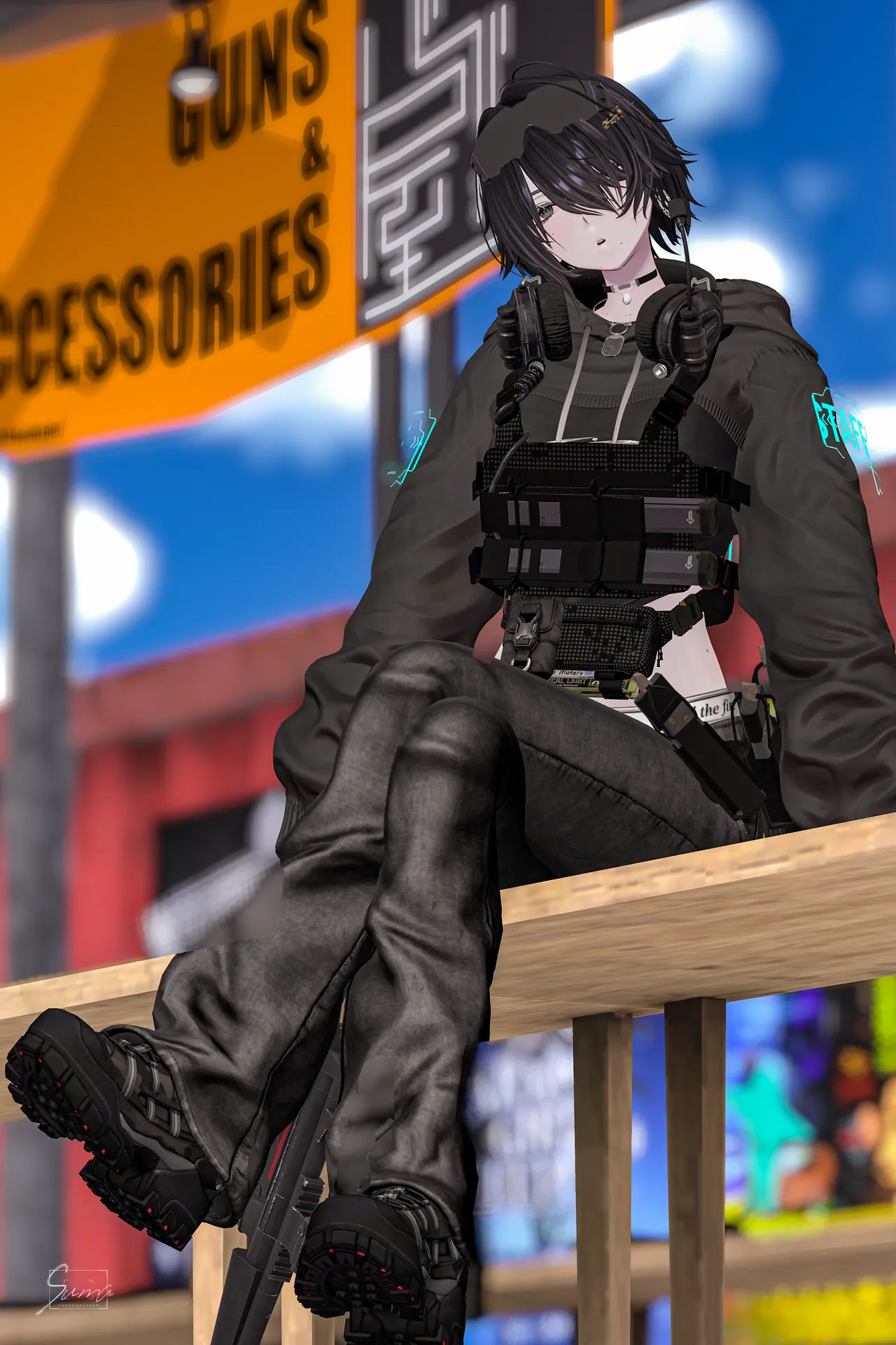 玲來　サバゲコーデ