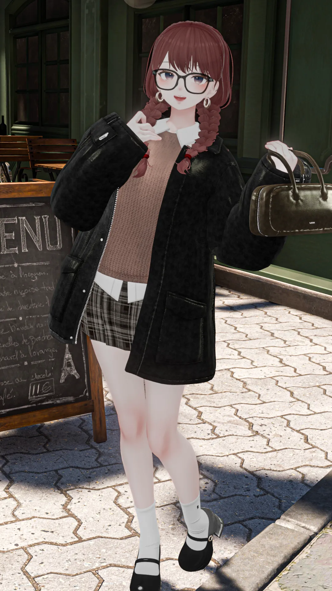 ニットシャツ×ジャケットコーデ