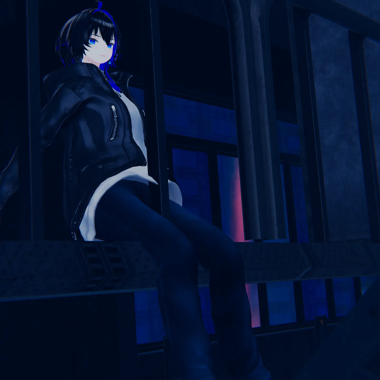 Leather Jacket Jeans - 白雨