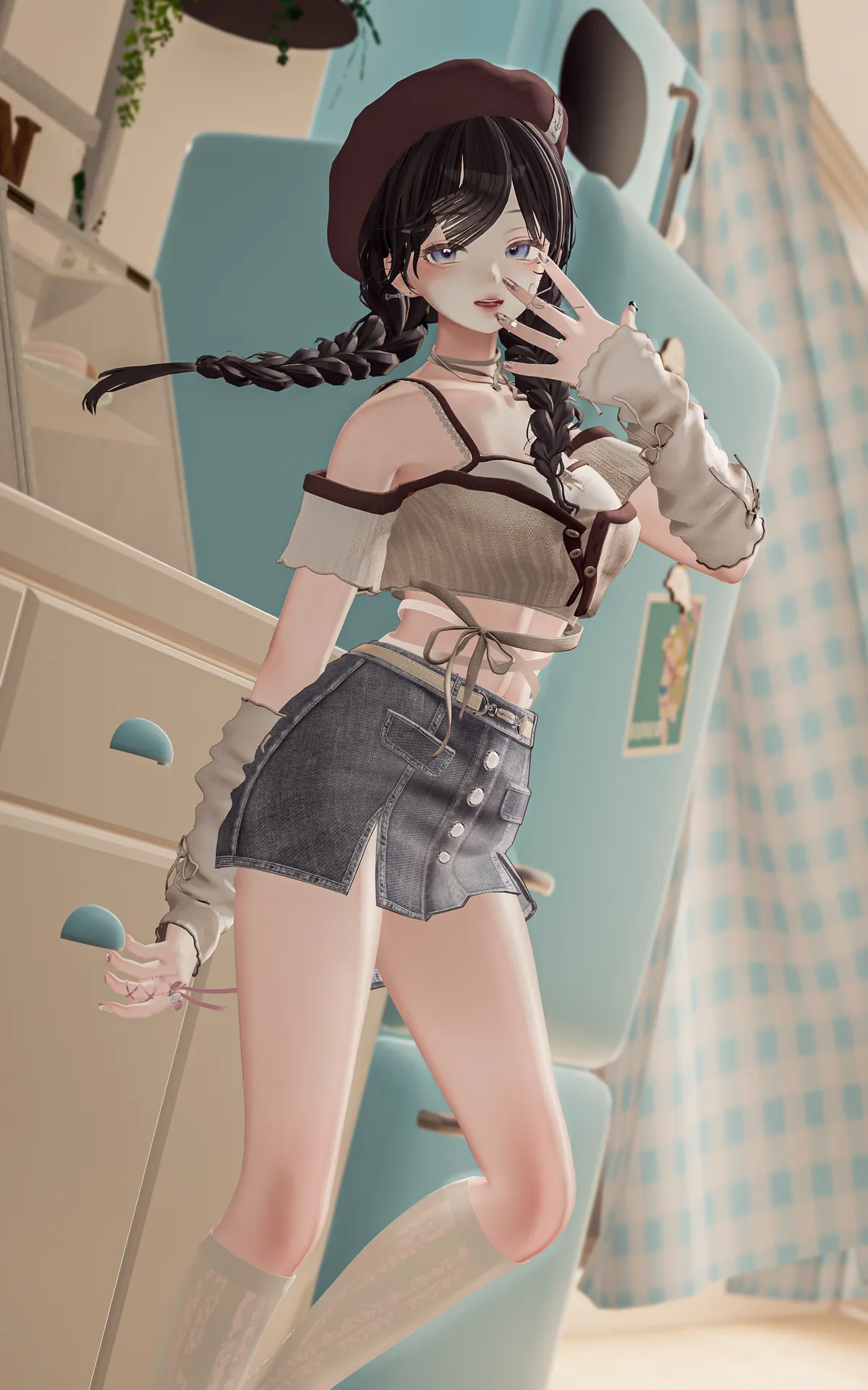 バレエコア×デニムコーデ