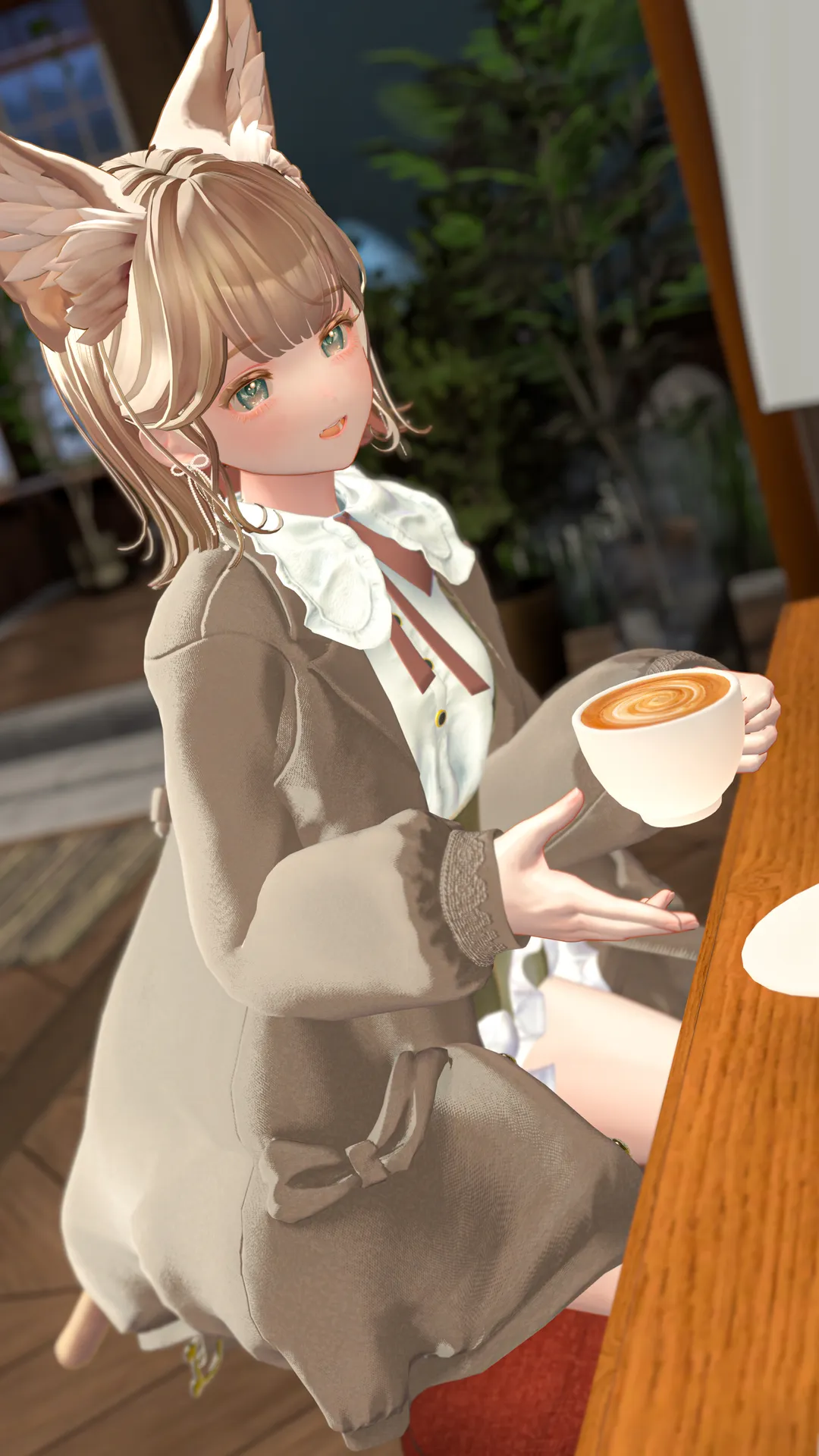 カフェでほっこりマリシアちゃん