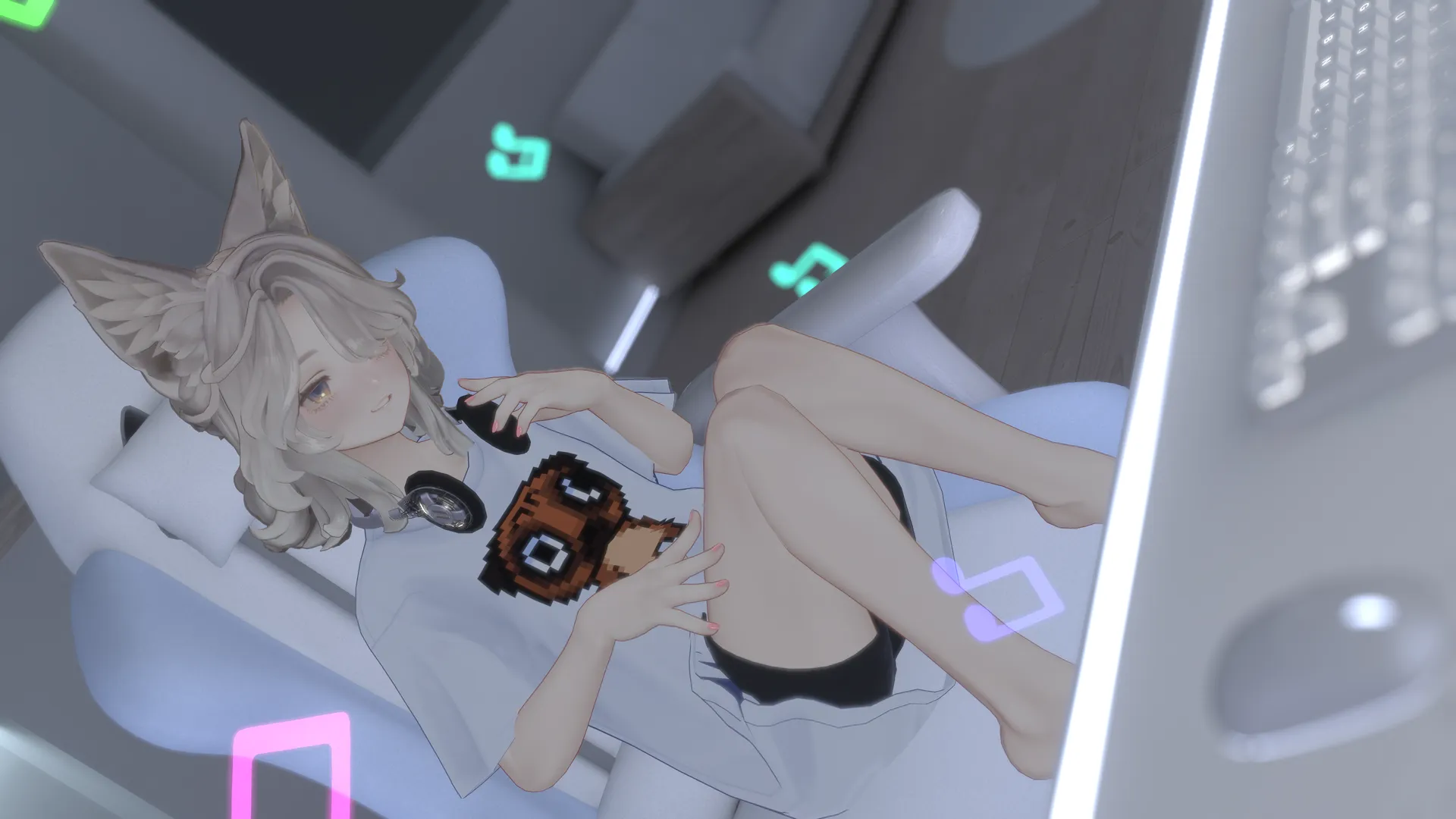 夜更かし中のマリシアちゃん