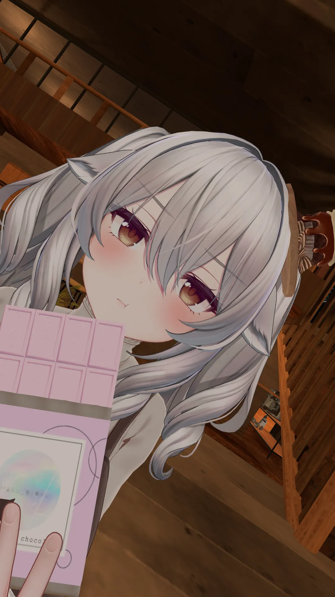 チョコは自分で食べました。