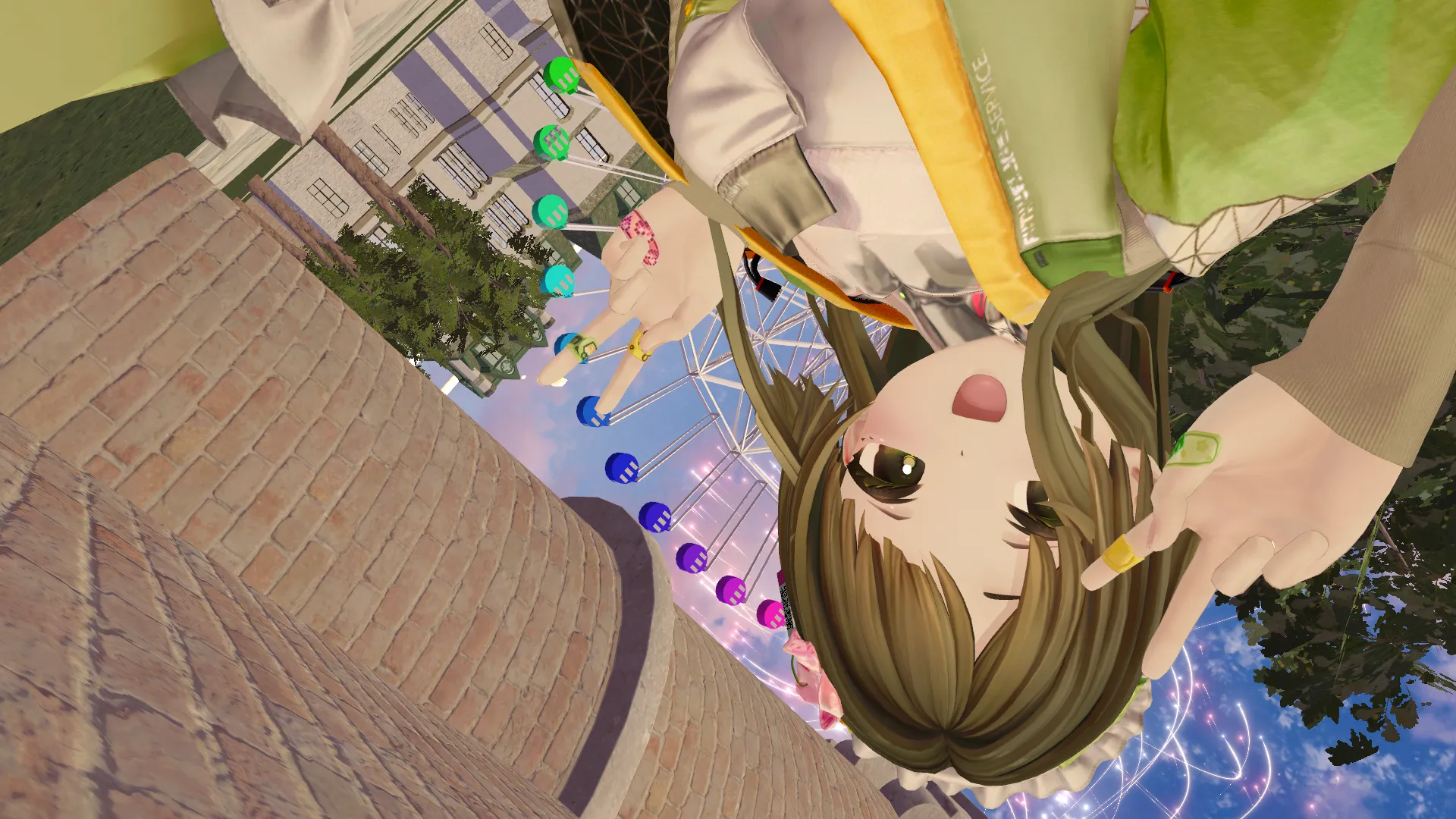 遊園地で楽しんでいる様子です