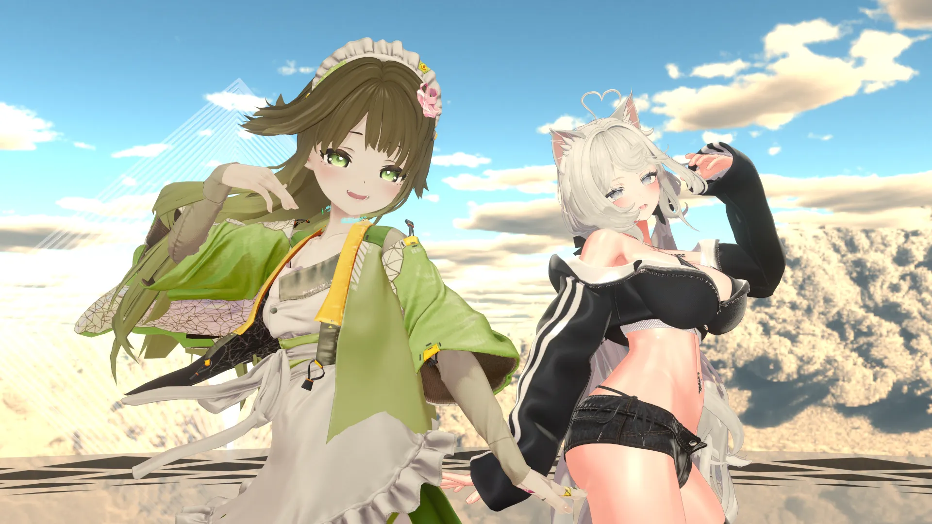 MMDダンス中の一コマ