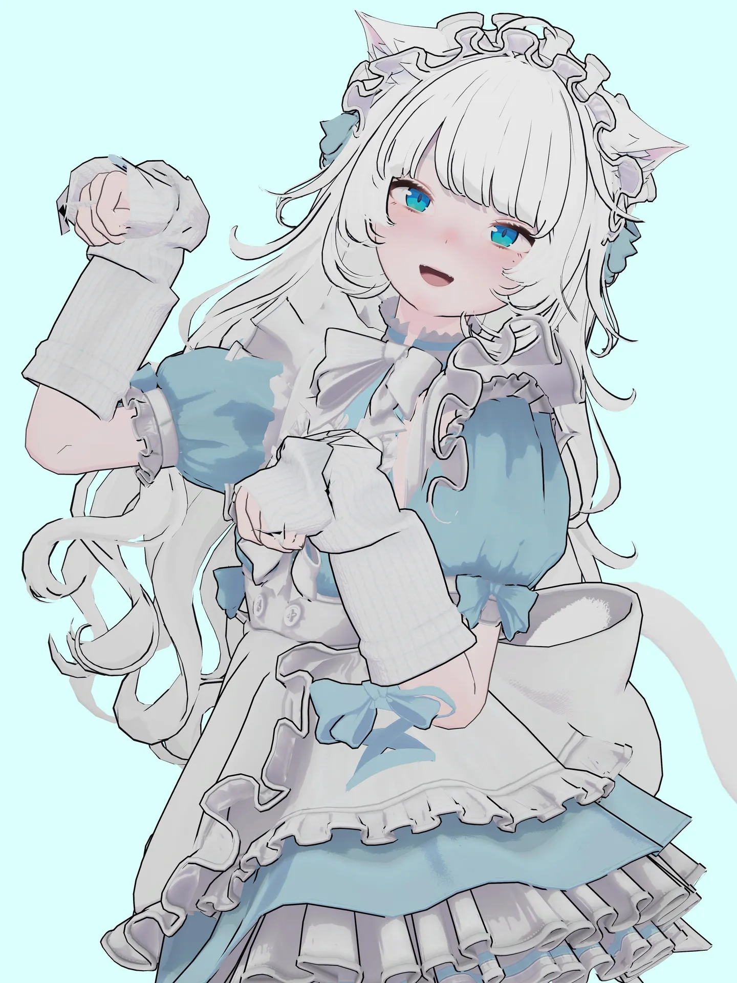 水色xメイドx猫耳Lapwing