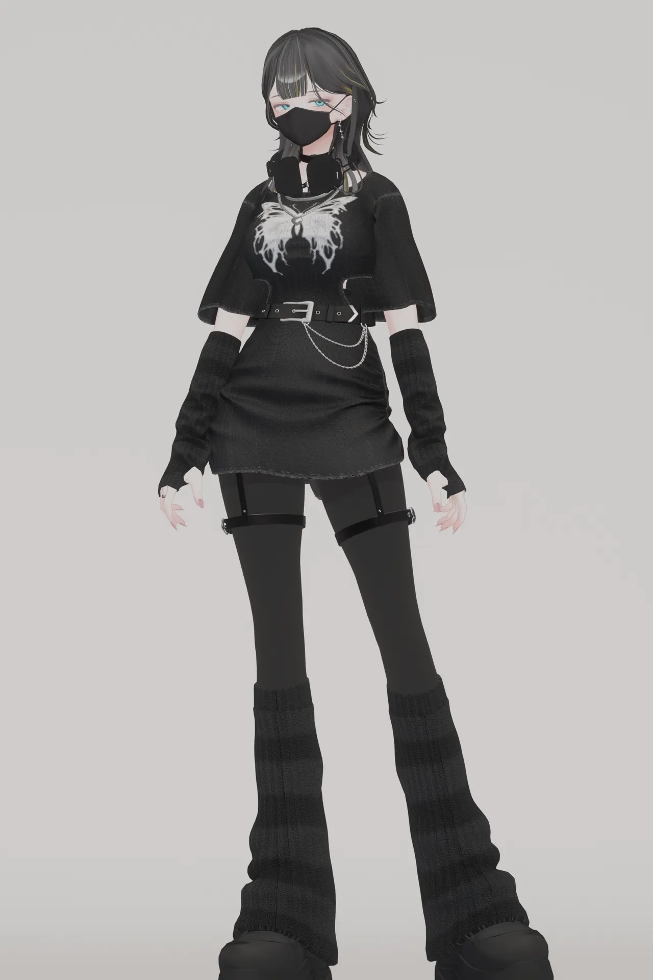 ウルフカット黒マスクパンク系森羅ちゃん