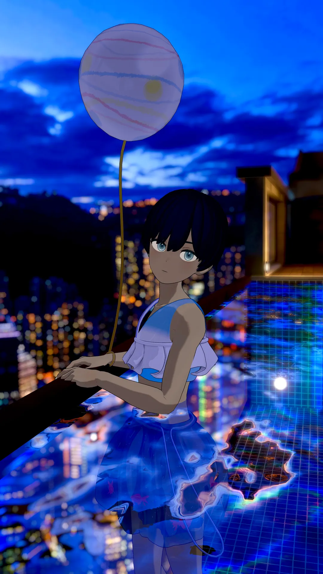 【Grus】藍と混ざる