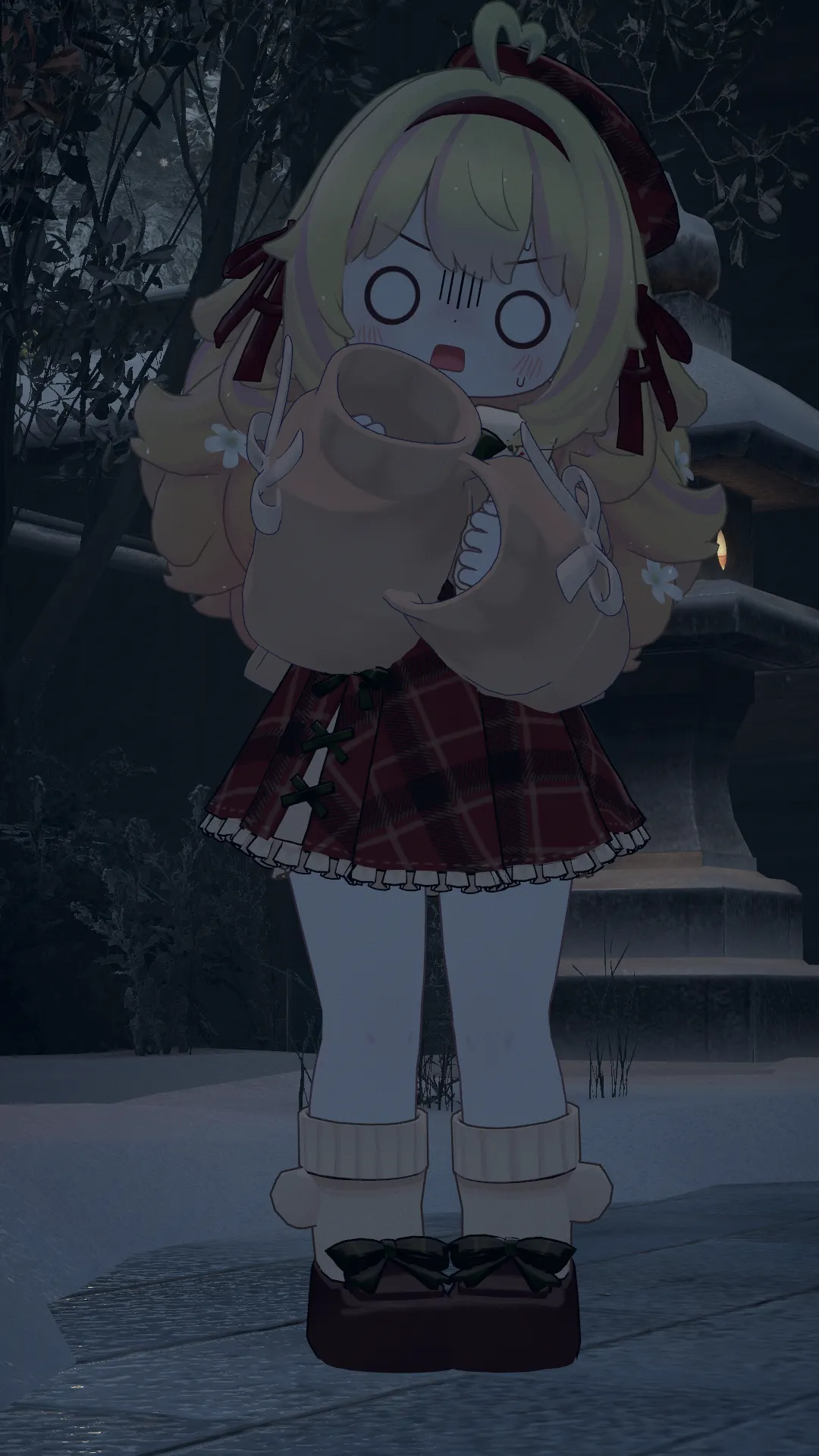 時々行くワールドが雪景色になってて寒そうだったから