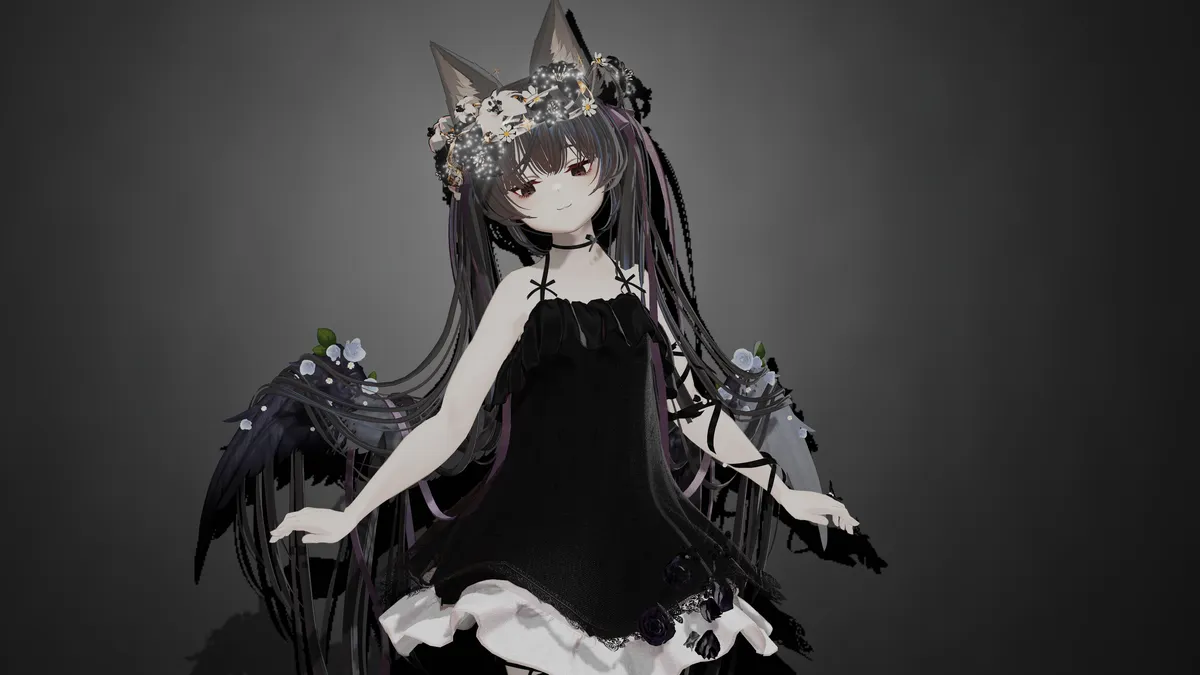 Ange portant une couronne de fleurs