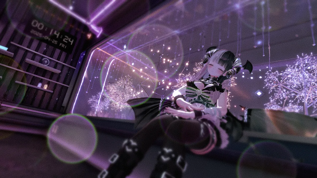 【VRスチル】夜更け過ぎ、窓辺の夢