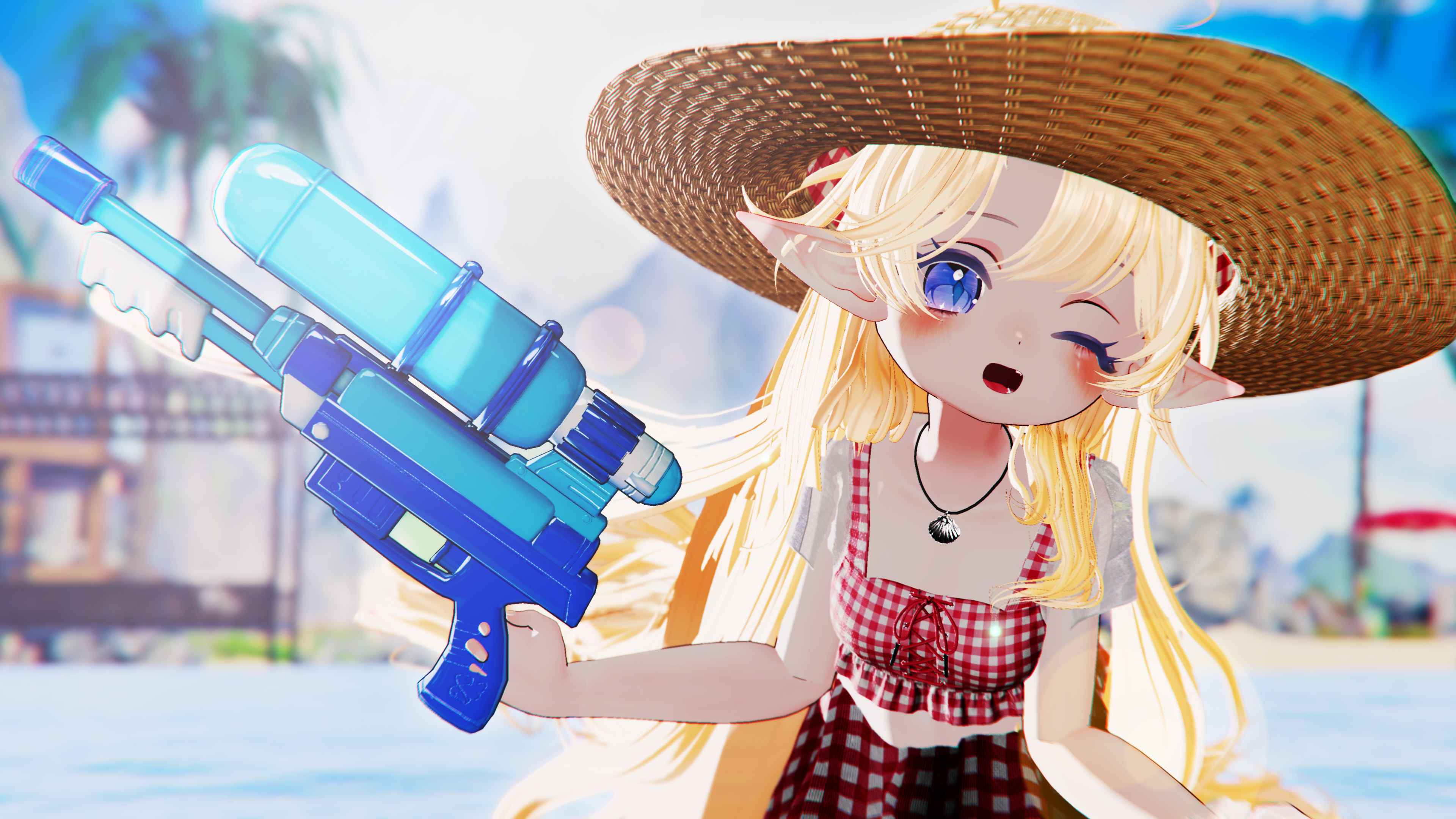 みゆよっちーフリル水着 アイボリーラメ入/ブラウン 水着ぽわりちゃん | kaihen